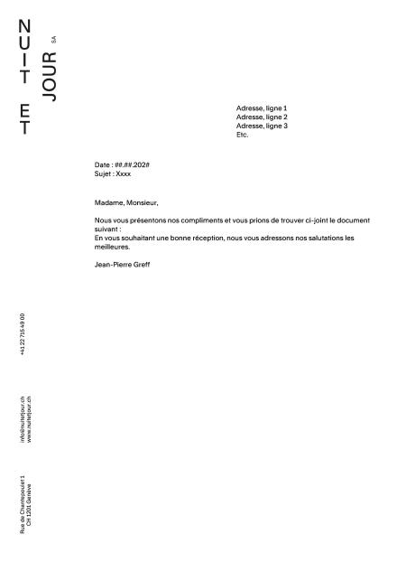 Première page en Word