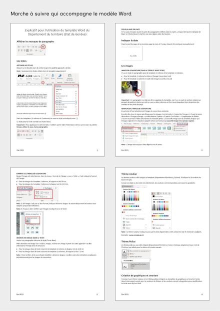 Marche à suivre qui accompagne le modèle Word